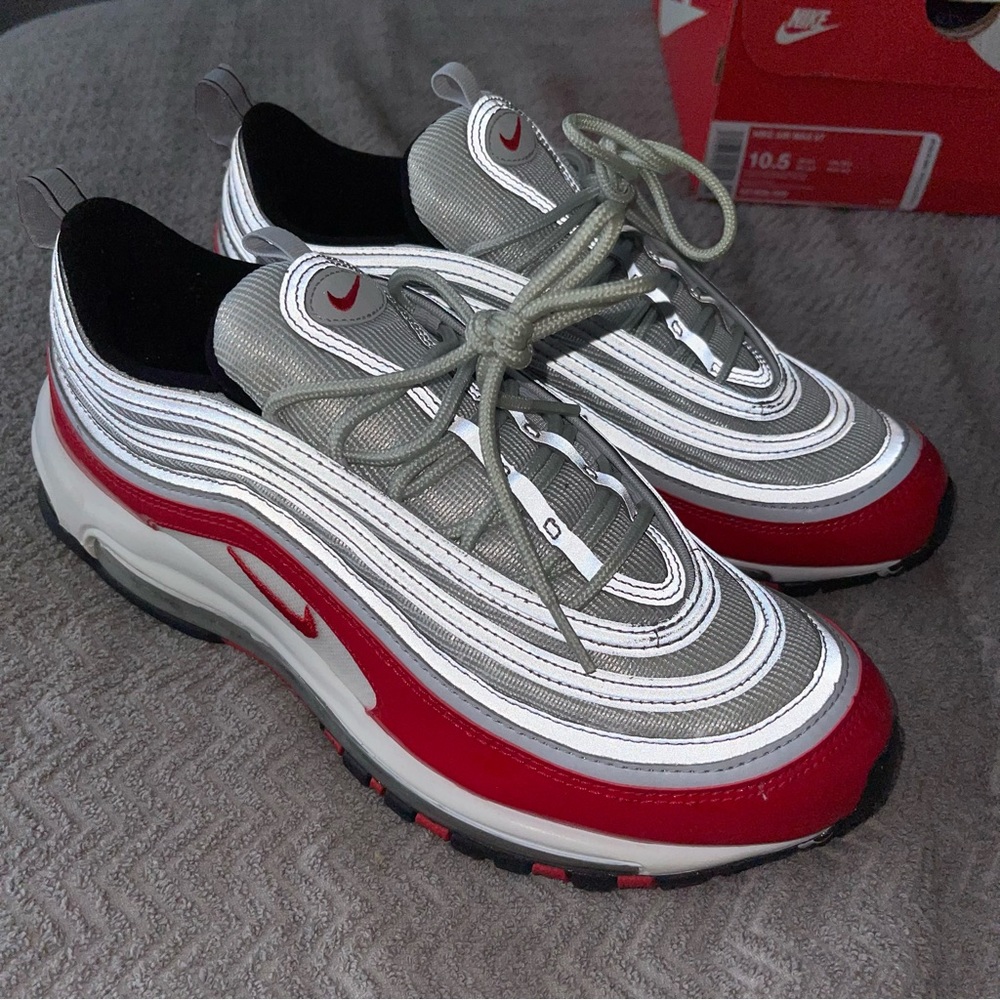 Nike Air Max 97 Pure Platinum University Red 921826-009